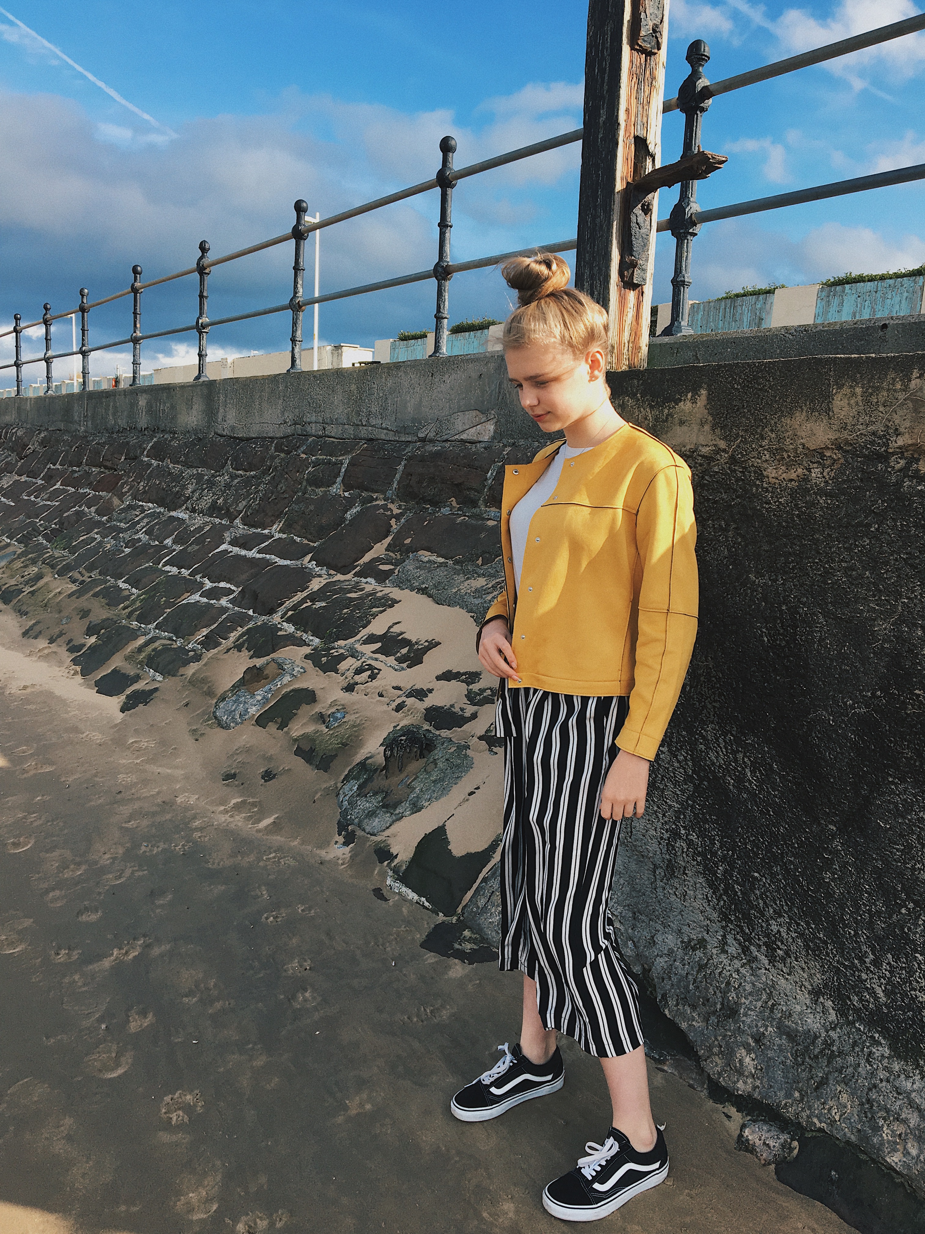 Facing My Fashion Fears; Yellow Suede & Striped Culottes