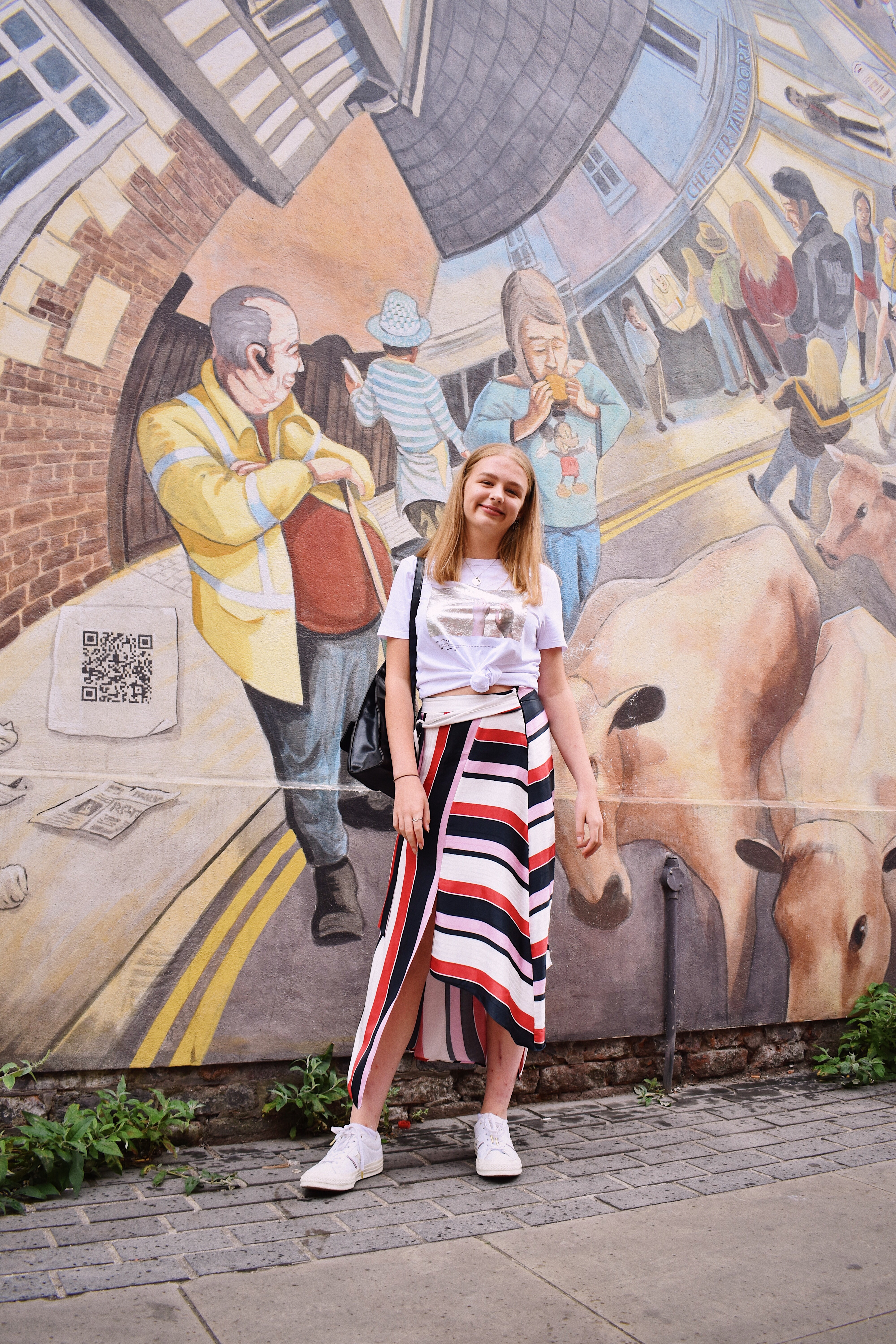 Striped Skirt & a Graphic Tee